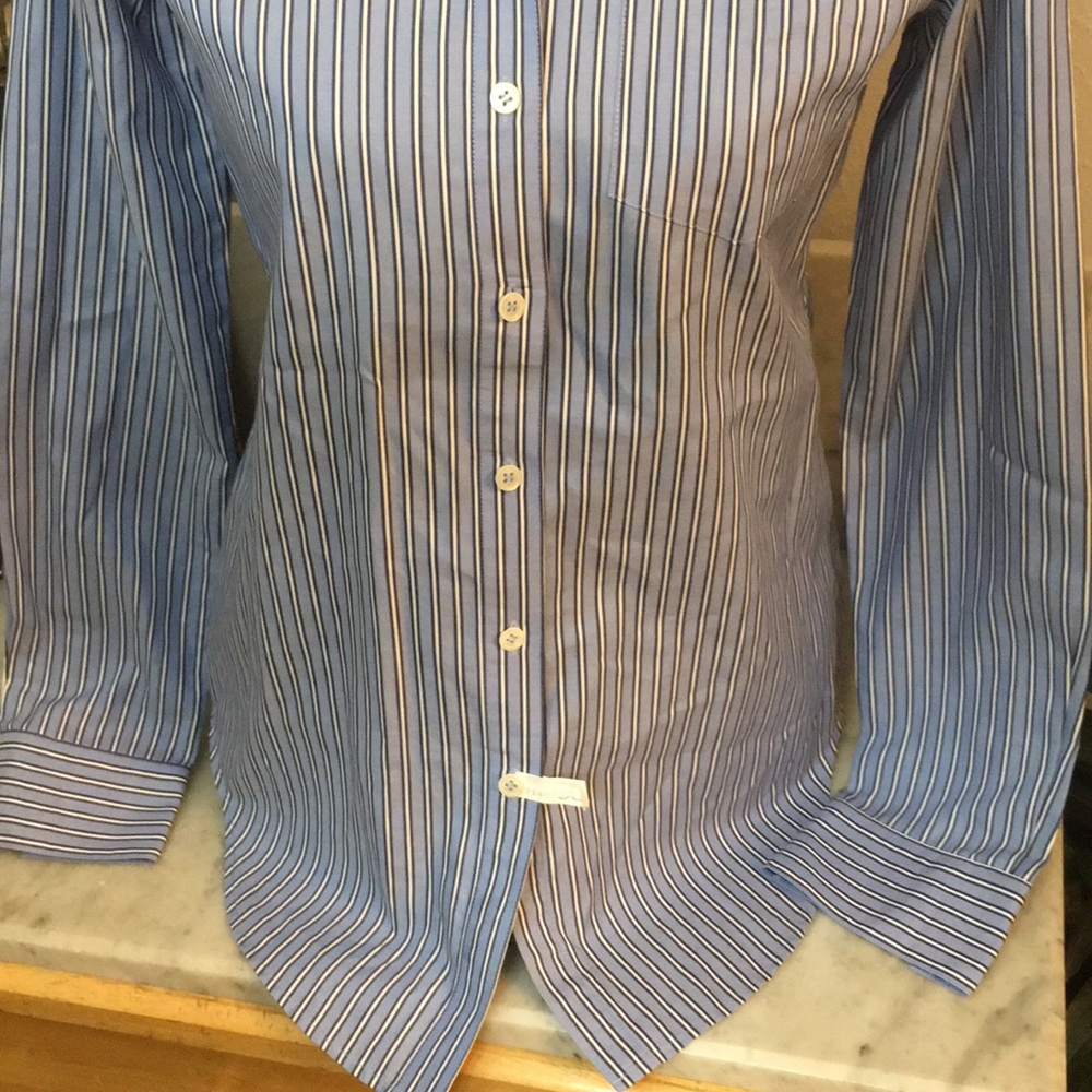 New Theory Career Stripe Button Front Long Sleeve! - image 3